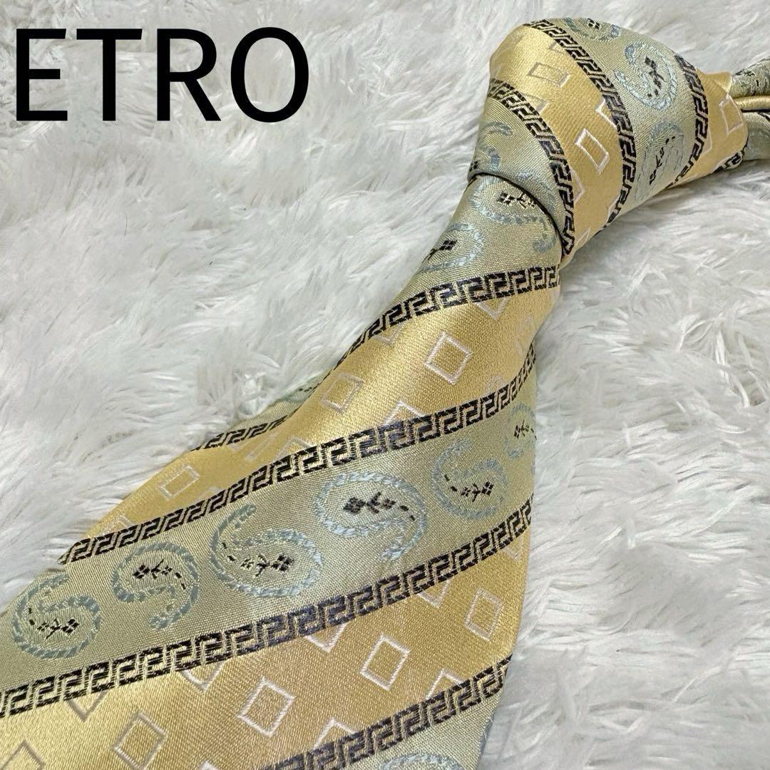 ETRO エトロ ネクタイ ペイズリー ストライプ シルク イタリア