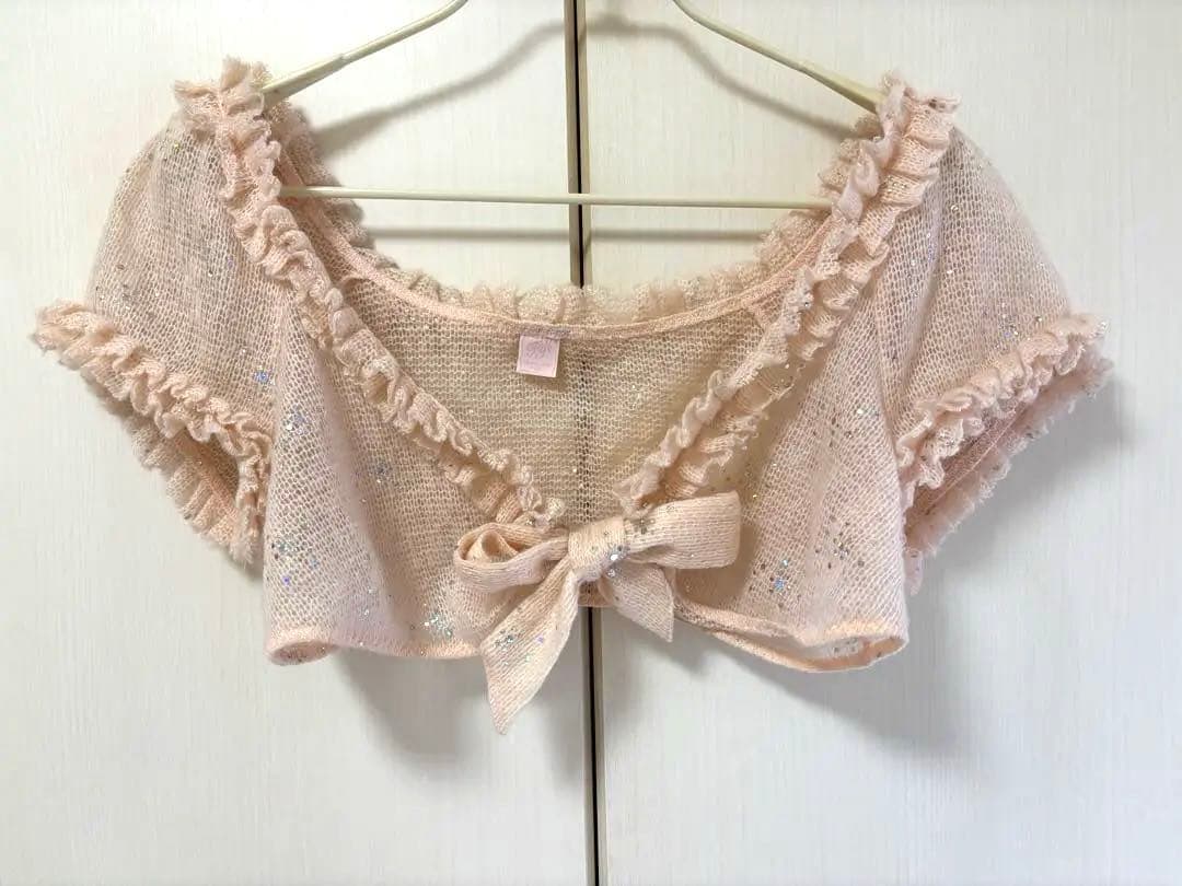 Fifi CHACHNIL カーディガン　ベビーピンク　ラメ