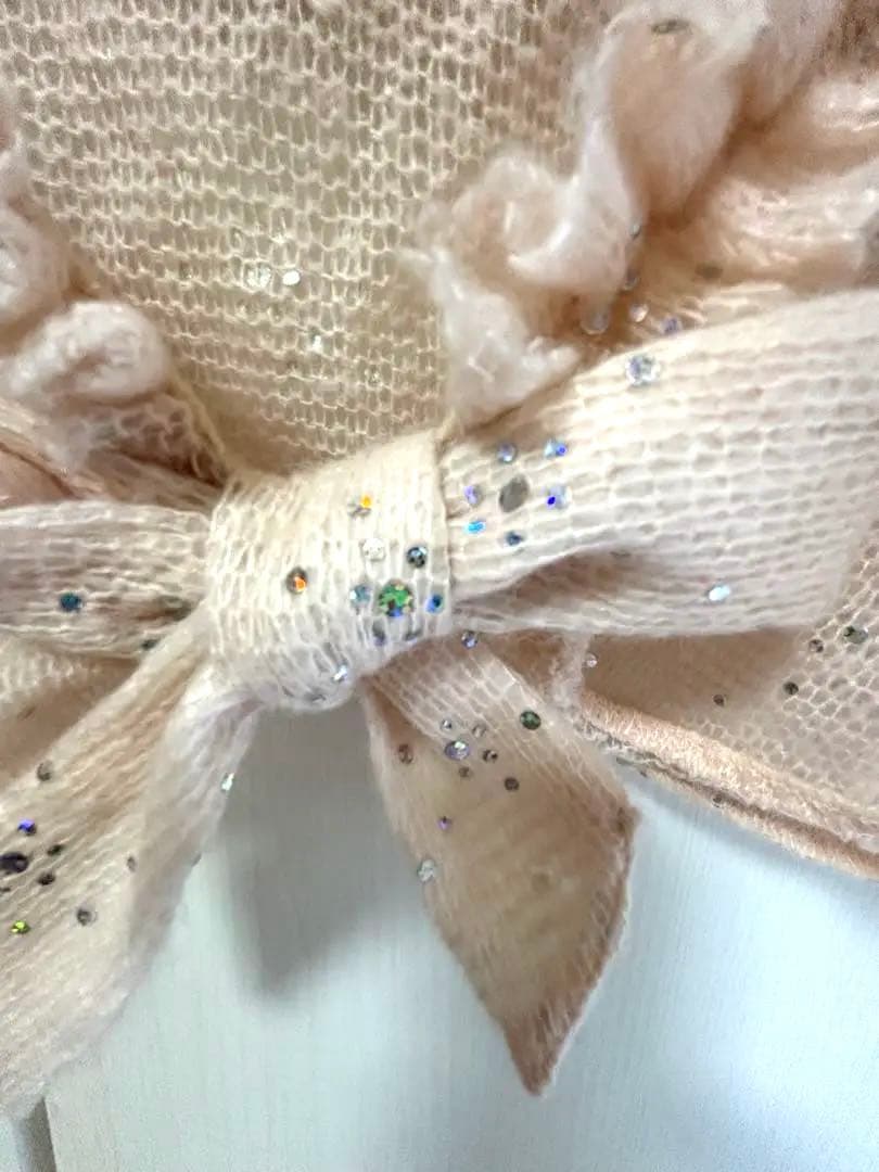 Fifi CHACHNIL カーディガン　ベビーピンク　ラメ