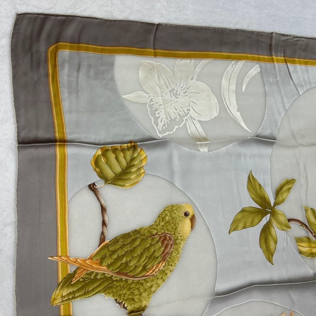 I542 美品 サルヴァトーレフェラガモ スカーフ グレー レディース