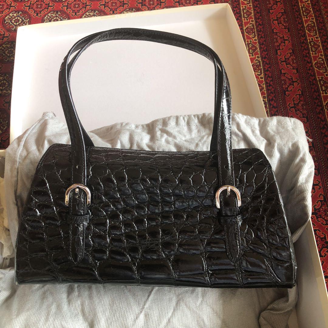 クロコダイル ハンドバッグ　ショルダー　シルバー金具