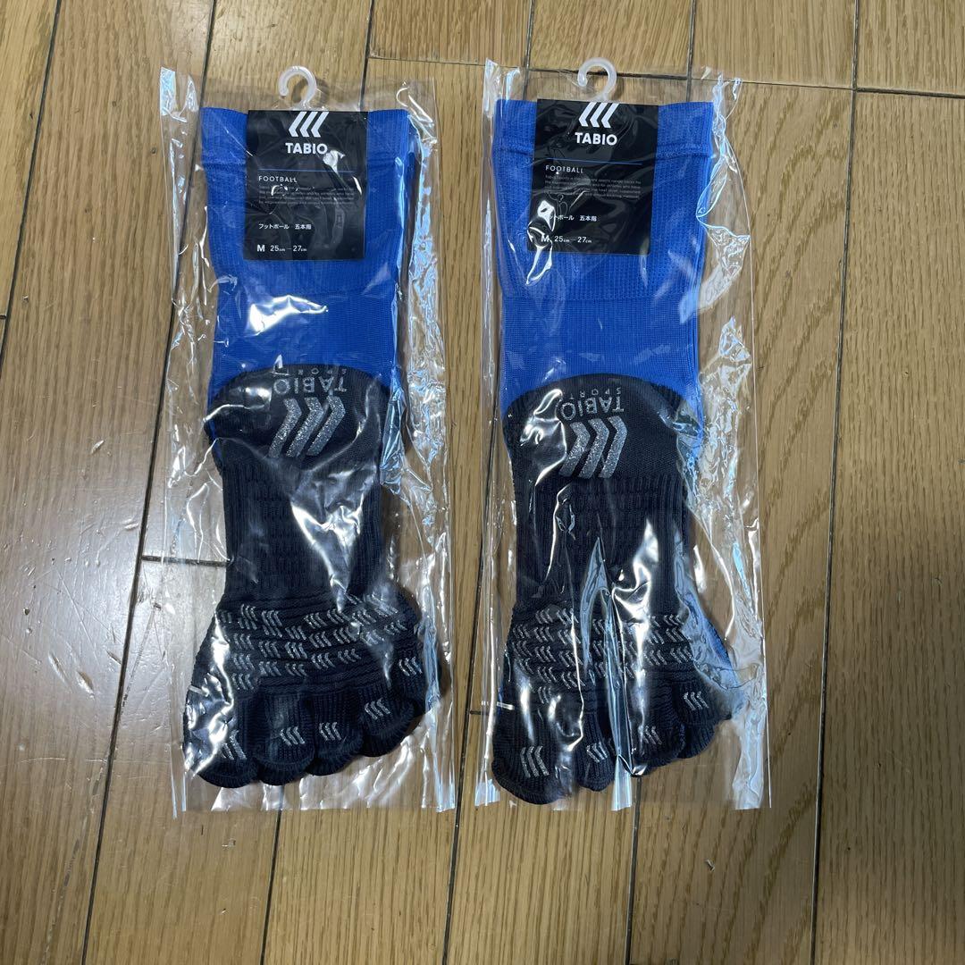 TABIOタビオ 5本指ソックスM 25〜27センチ ブルー 2点セット
