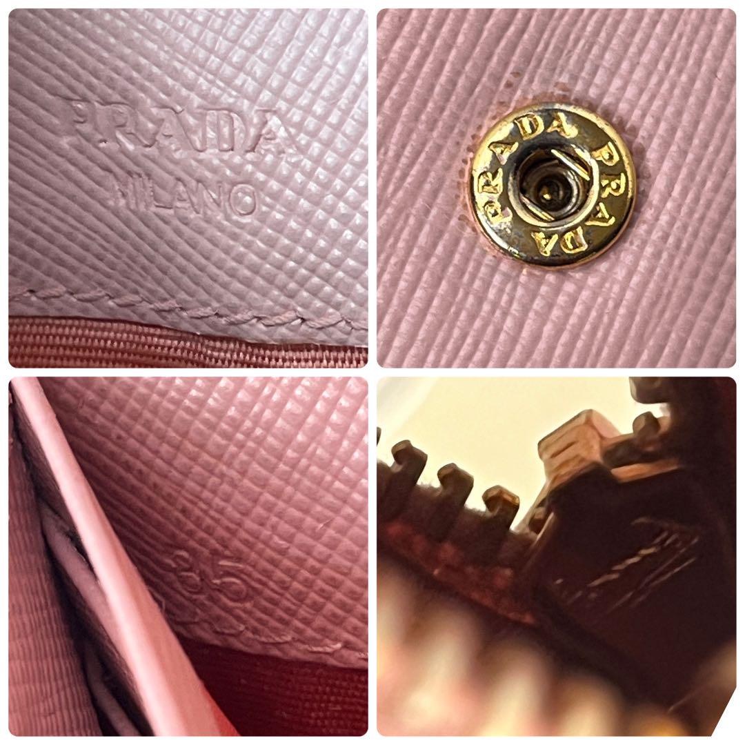 PRADA✨長財布　メタルプレート　カードケース付　サフィアーノ　ピンク　セット