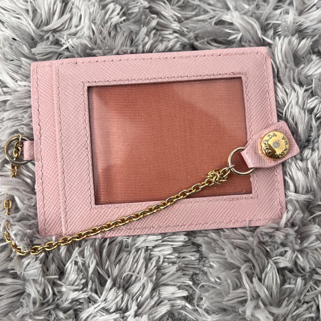 PRADA✨長財布　メタルプレート　カードケース付　サフィアーノ　ピンク　セット
