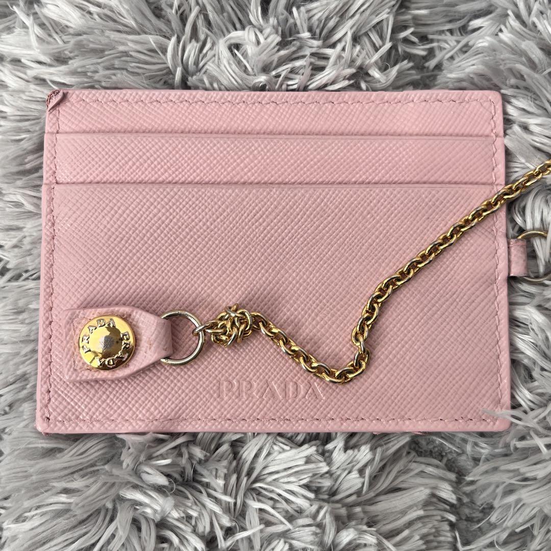PRADA✨長財布　メタルプレート　カードケース付　サフィアーノ　ピンク　セット