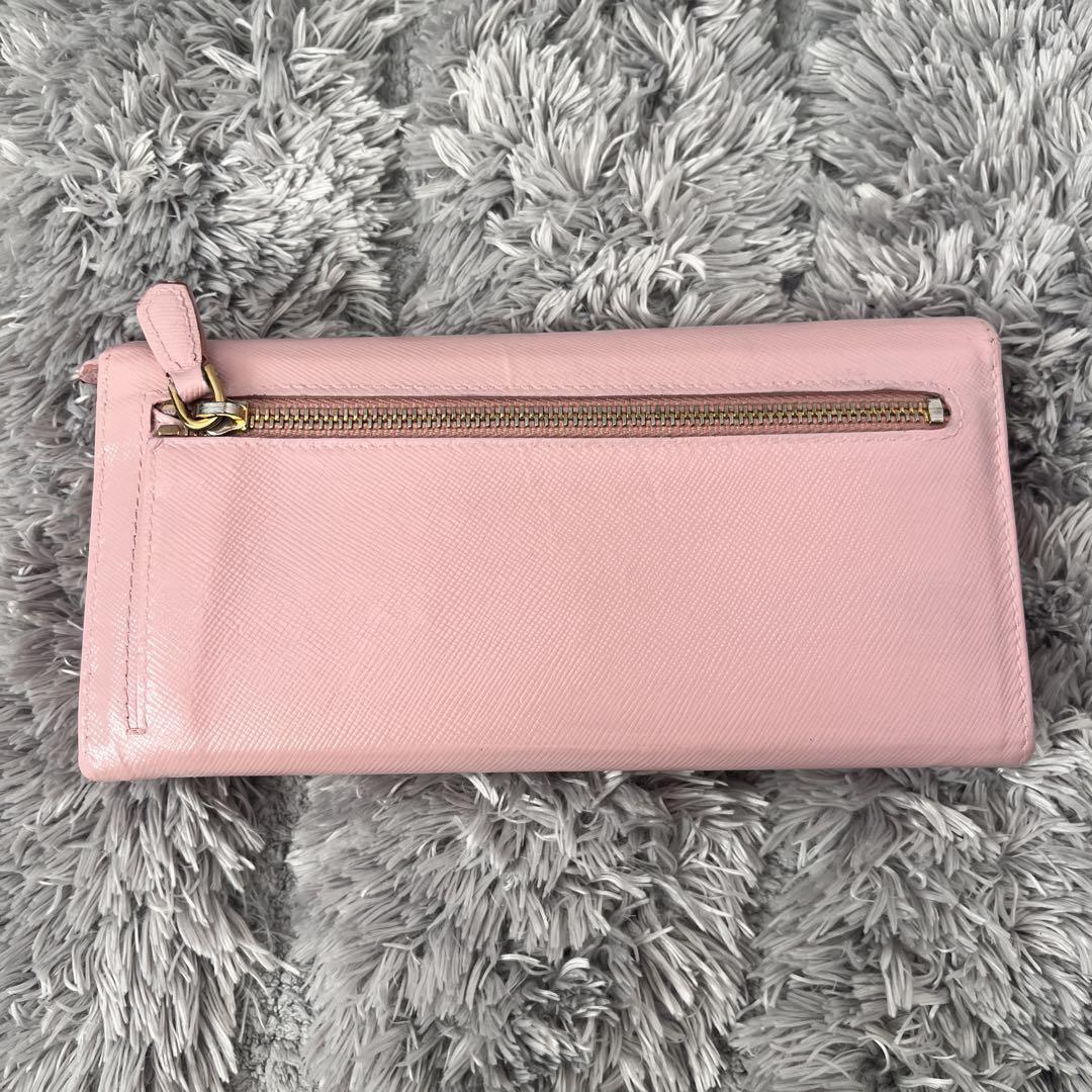 PRADA✨長財布　メタルプレート　カードケース付　サフィアーノ　ピンク　セット