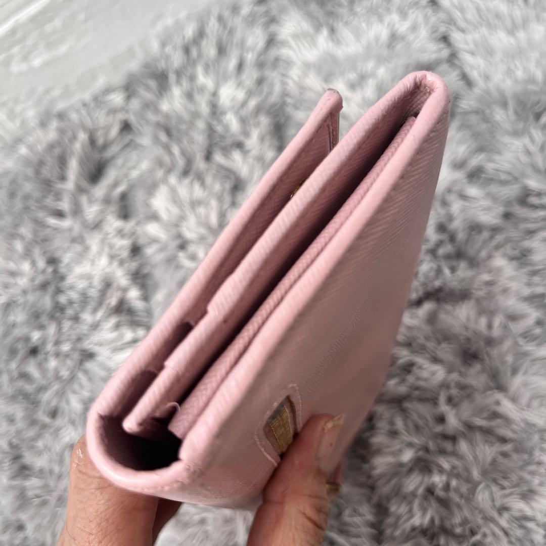 PRADA✨長財布　メタルプレート　カードケース付　サフィアーノ　ピンク　セット