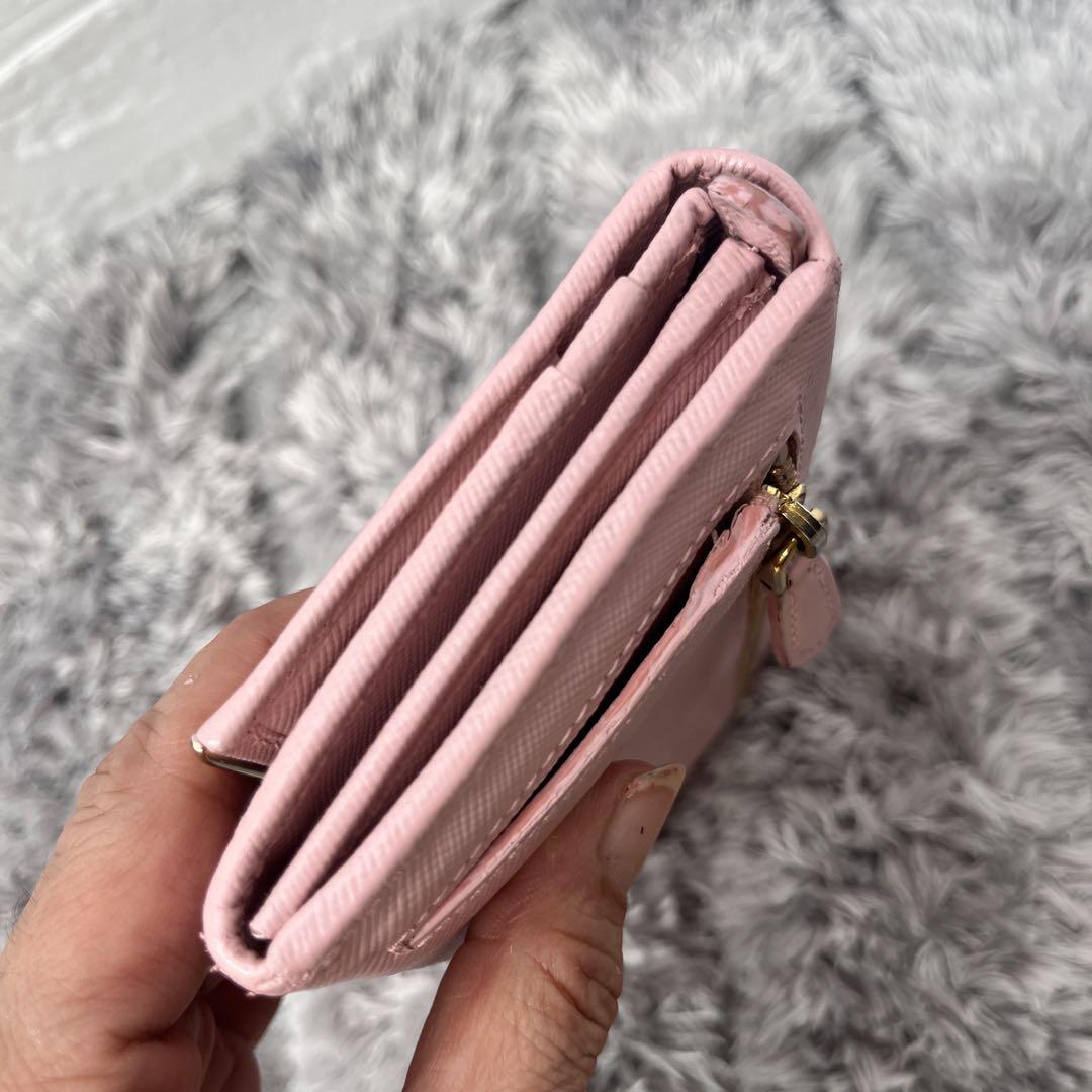 PRADA✨長財布　メタルプレート　カードケース付　サフィアーノ　ピンク　セット