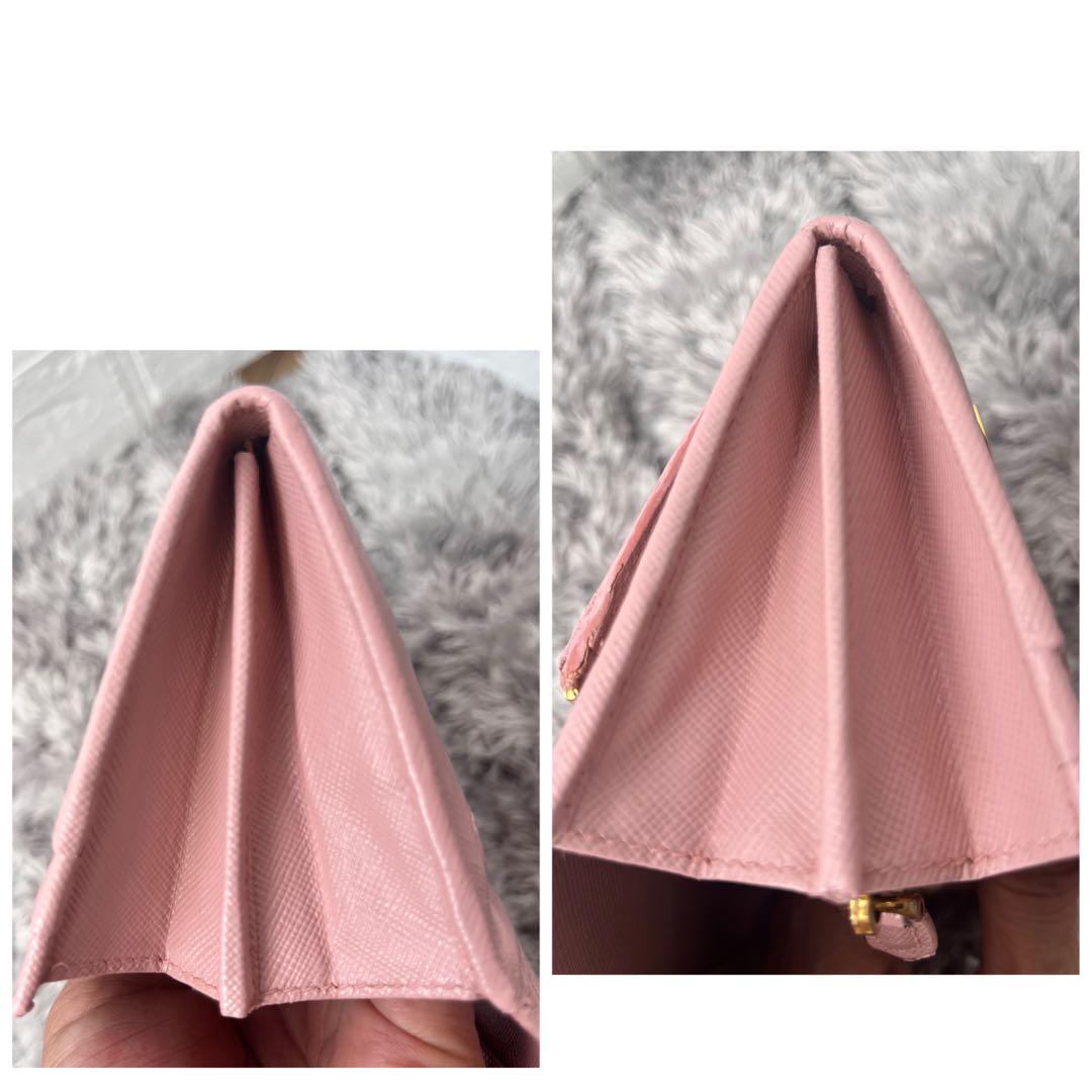 PRADA✨長財布　メタルプレート　カードケース付　サフィアーノ　ピンク　セット
