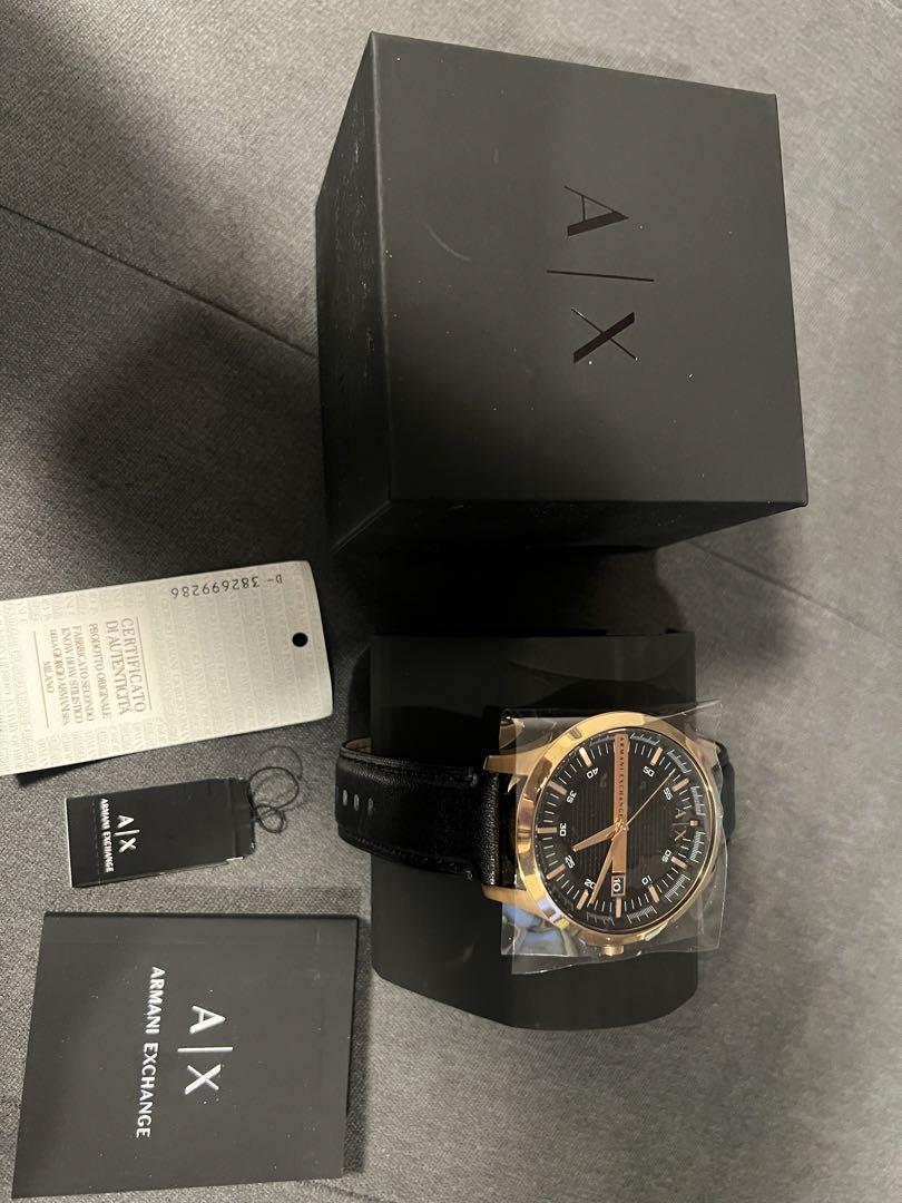 【新品】ARMAANI EXCHANGE ブラックローズゴールド腕時計