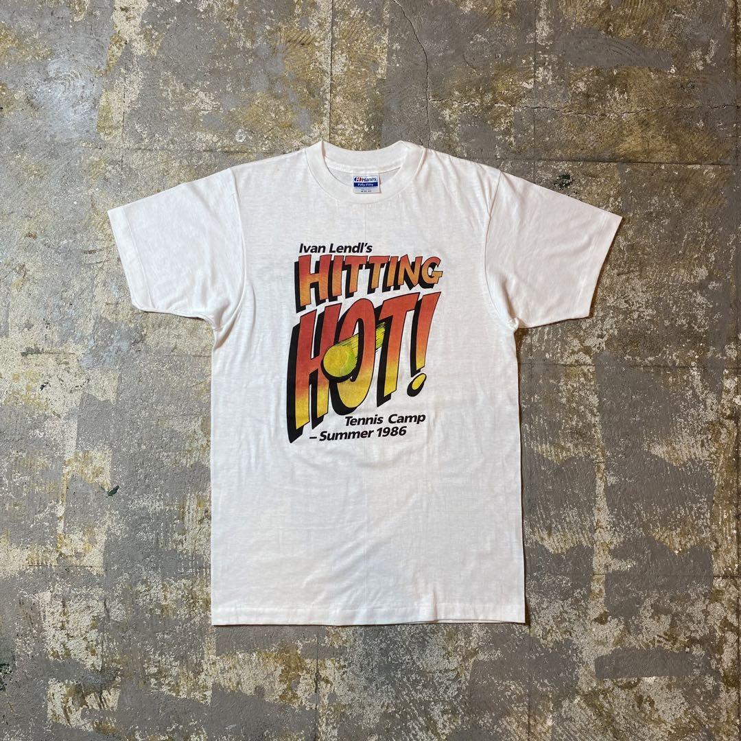80s Hanes ヘインズ tシャツ USA製 両面プリント M ホワイト