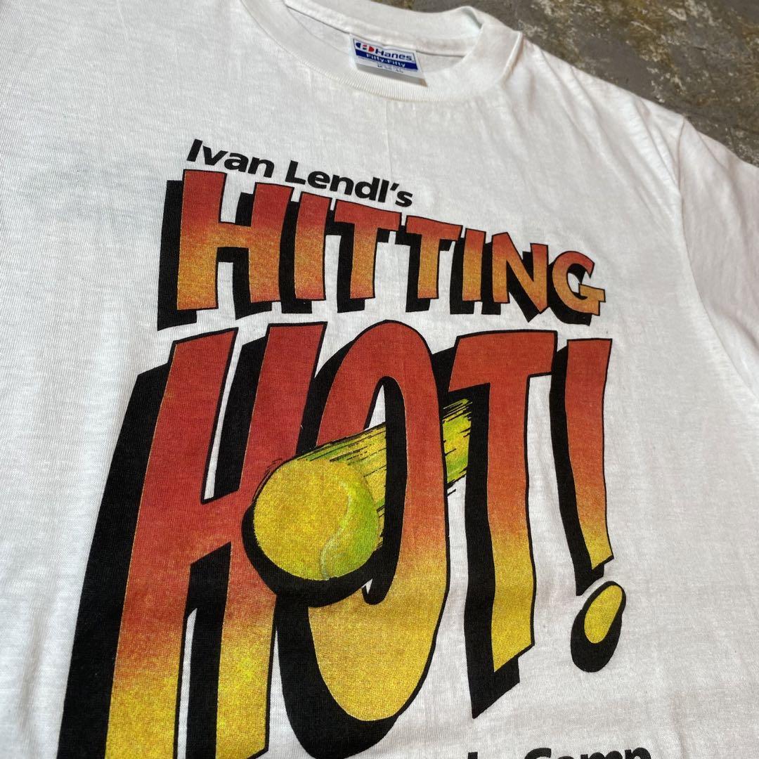 80s Hanes ヘインズ tシャツ USA製 両面プリント M ホワイト