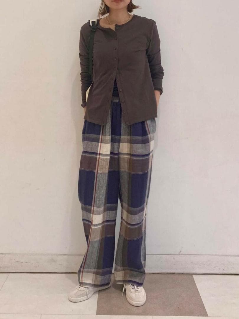 新品◆DOORS◆リネンチェックイージーパンツ《NAVY》◆アーバンリサーチ