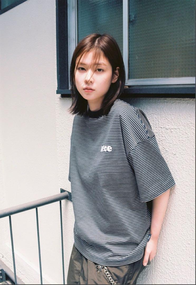 N!ce round logo border tee (NAVY) ennoy