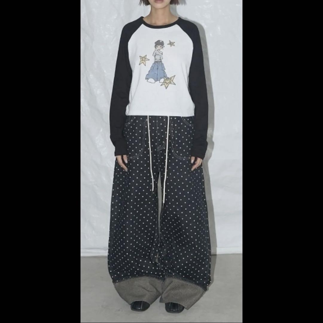 FANCY CLUB】 STRING DOT ROLL-UP PANTS - メルカリ