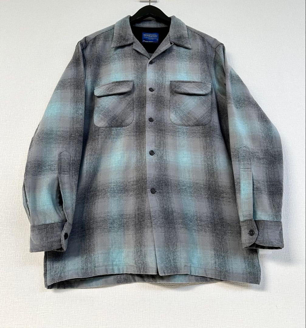 超スペシャル 90s ペンドルトン オンブレ チェック シャツ M ターコイズ