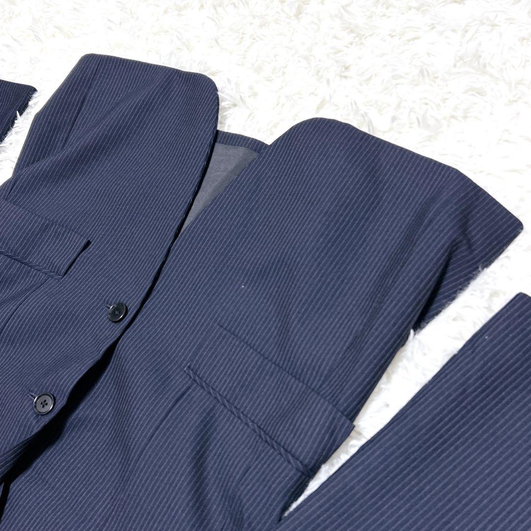 美品】 ORIHICA ネイビー ストライプ スーツ セットアップ A6 L