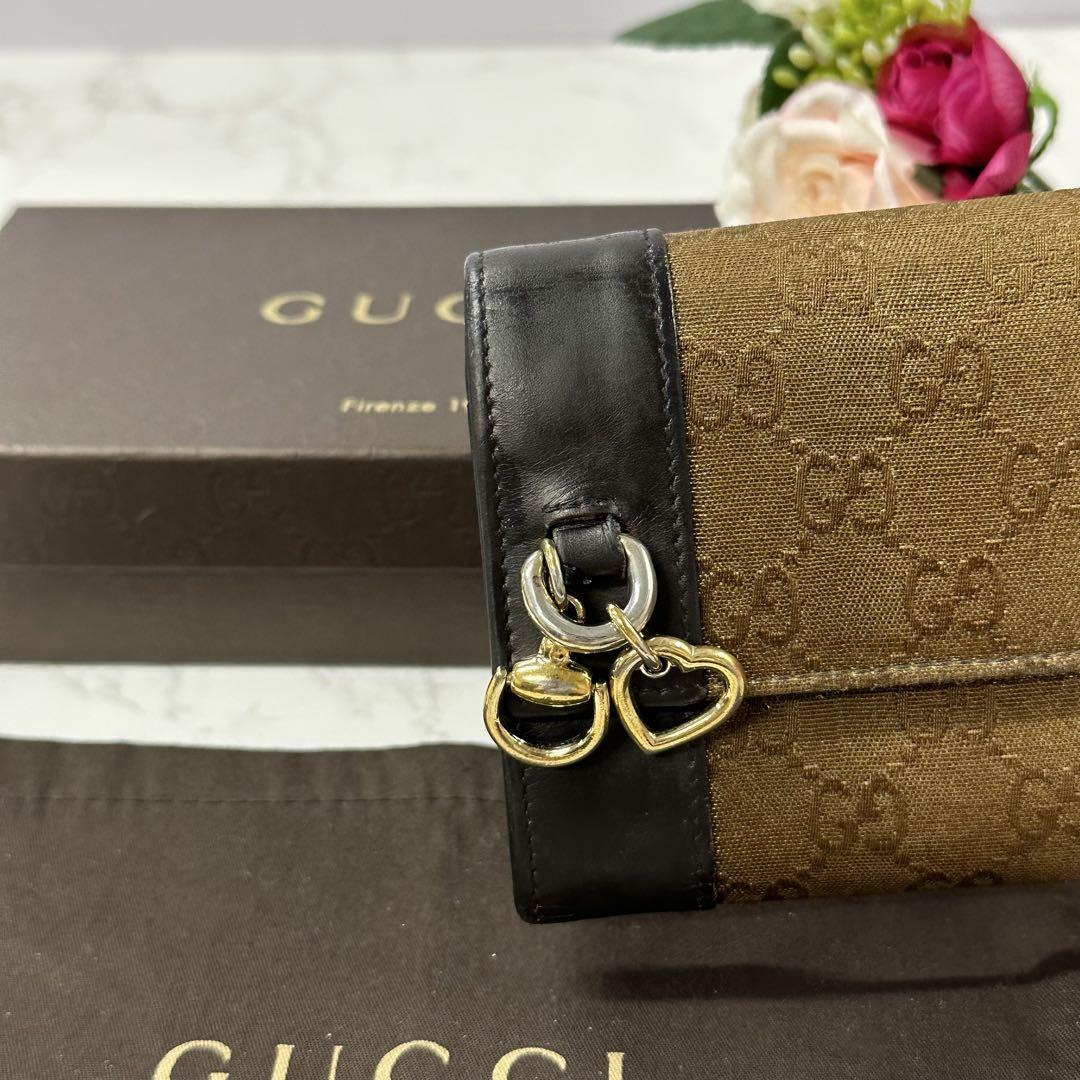 超良品‼️ グッチ GUCCI 財布 長財布 GGキャンバス ハート