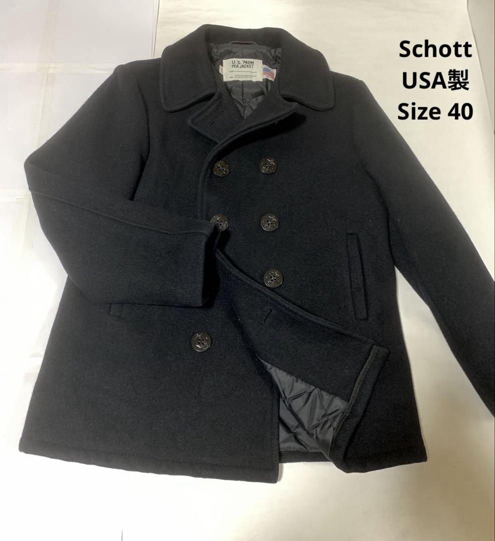USA Schott Pコート 裏キルティング メルトンウール 40 ショット