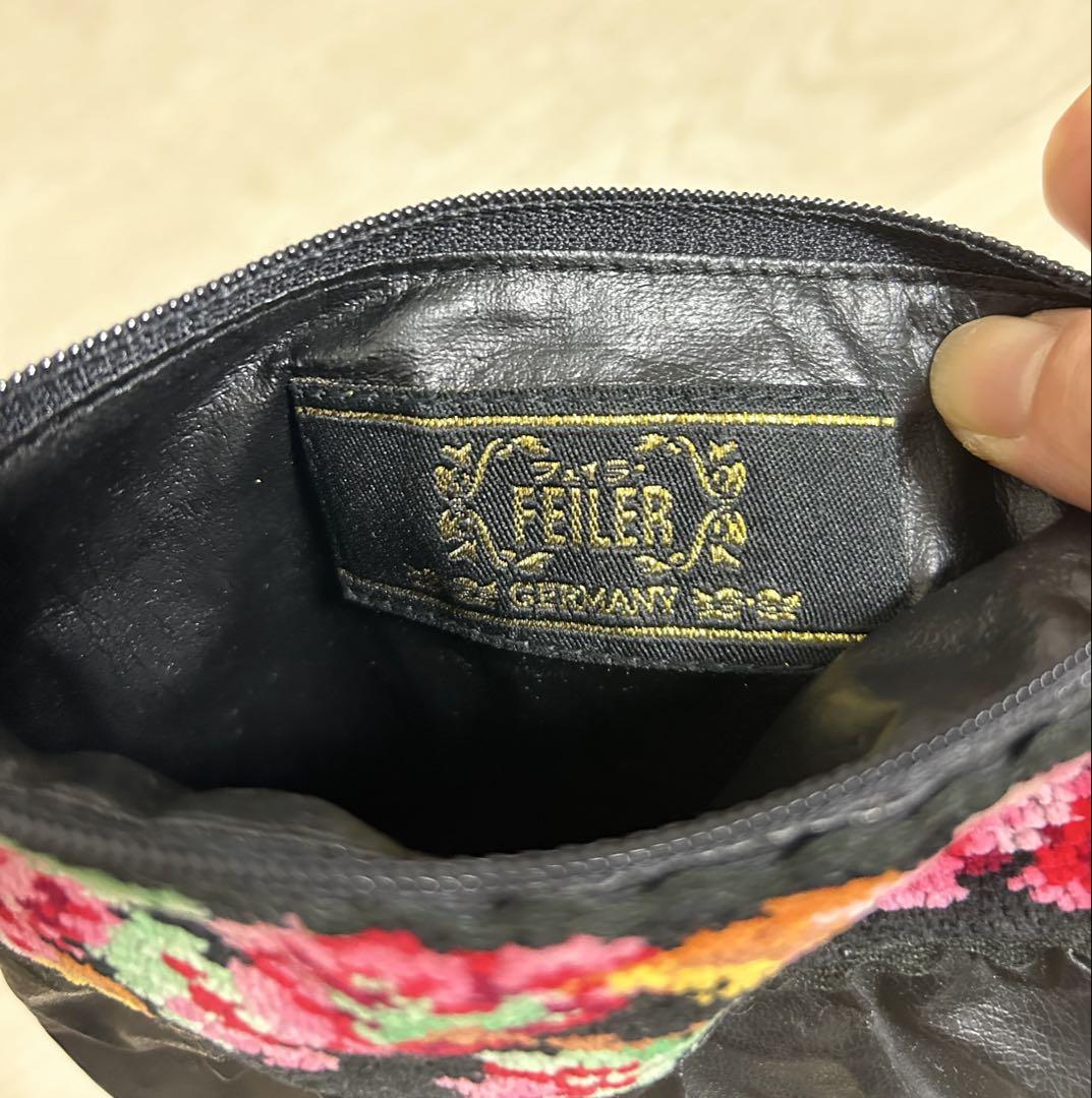 FEILER 花柄刺繍ポーチ 黒 Amazon.co.jp: フェイラー FEILER ポーチ 黒 花柄 : ファッション