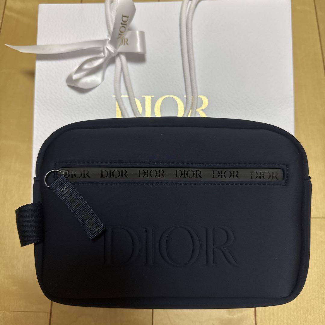 DIOR トラベルポーチ ネイビー ギフトボックス付き