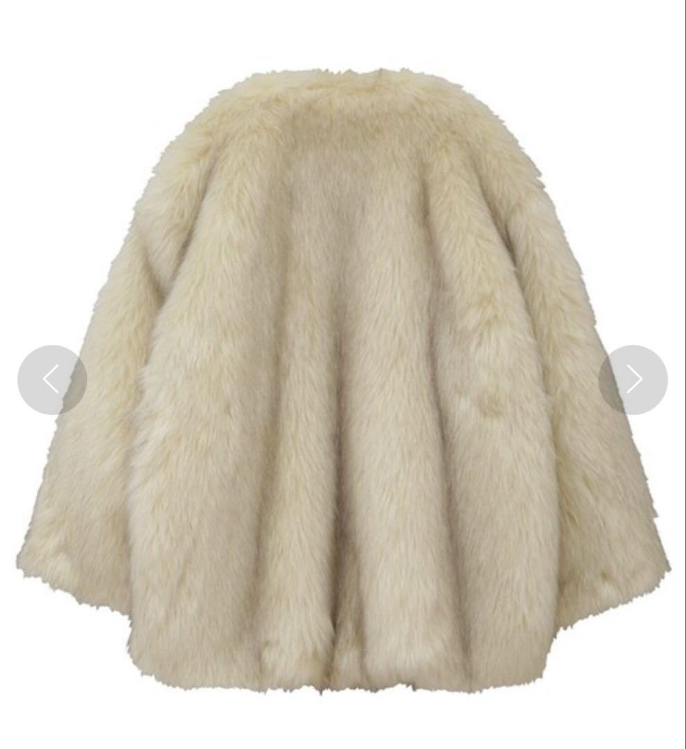 ジャケット・アウター CLANE NO COLLAR VOLUME ECO FUR COAT