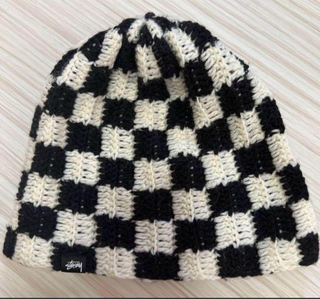 stussyチェックビーニー