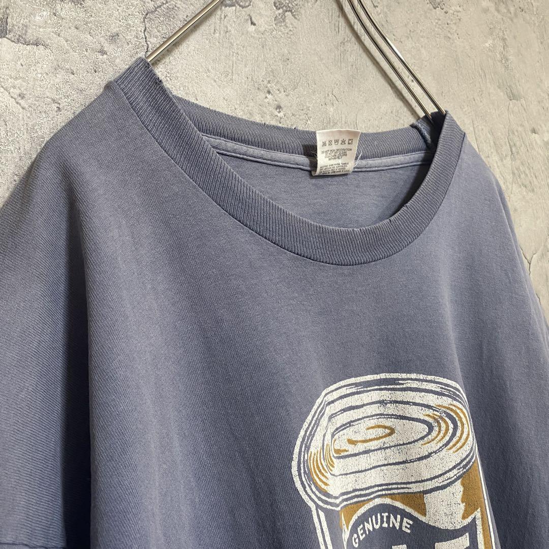80s USA製 フルーツオブザルーム 古着 ムール缶 アート Tシャツ 半袖