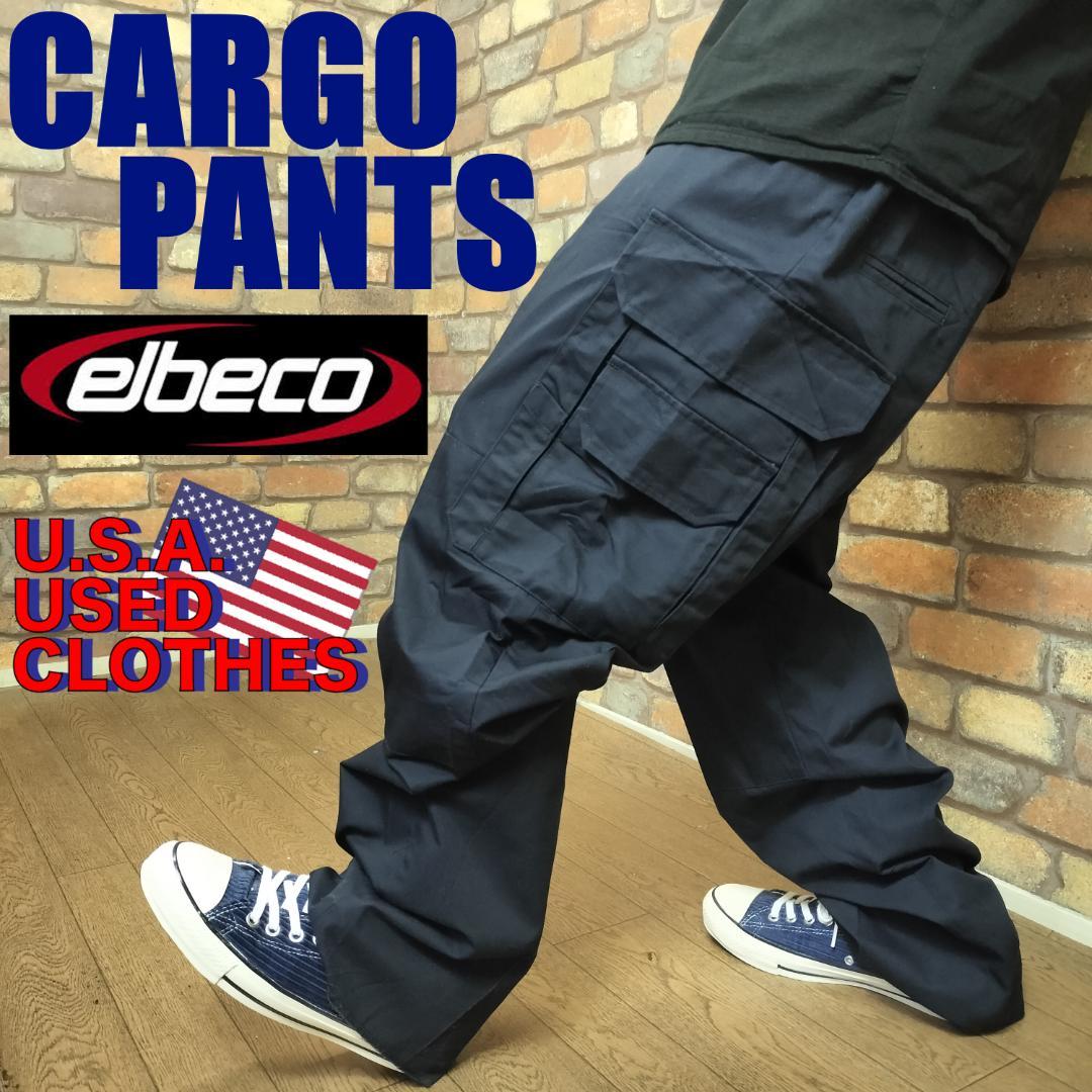 AC1-021【USA古着 elbeco】美品 ワイドカーゴパンツ★ダボパン
