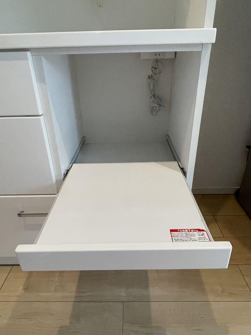 ニトリ モデナ 90DBR キッチンカウンター レンジ台 ホワイト