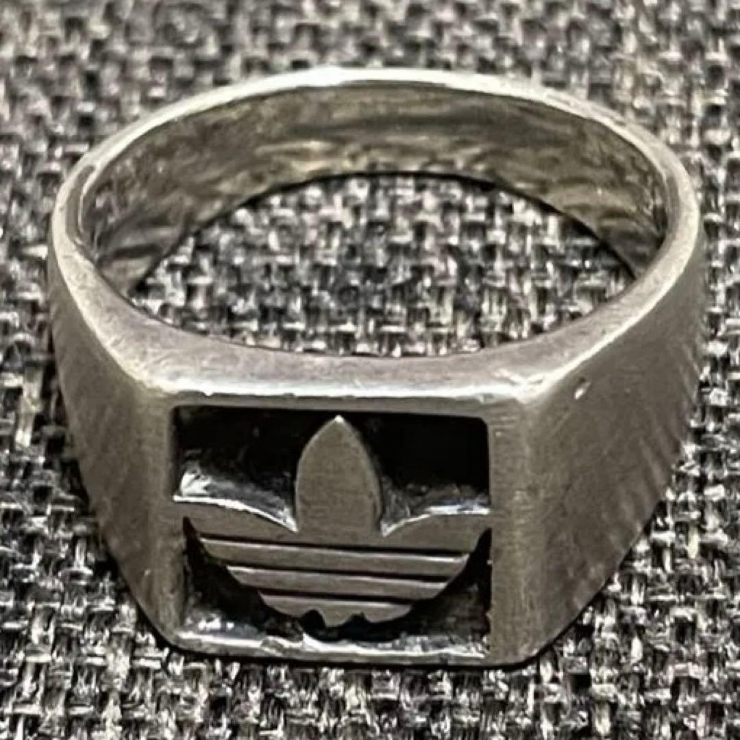17号 adidasシルバーリング 925 トレフォイルロゴ シグネットリングadidas originals