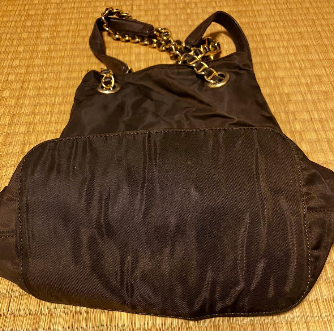 PRADA プラダ ナイロン チェーンショルダー バッグ 三角プレート PRADA プラダ ナイロン チェーンショルダー バッグ 三角プレート