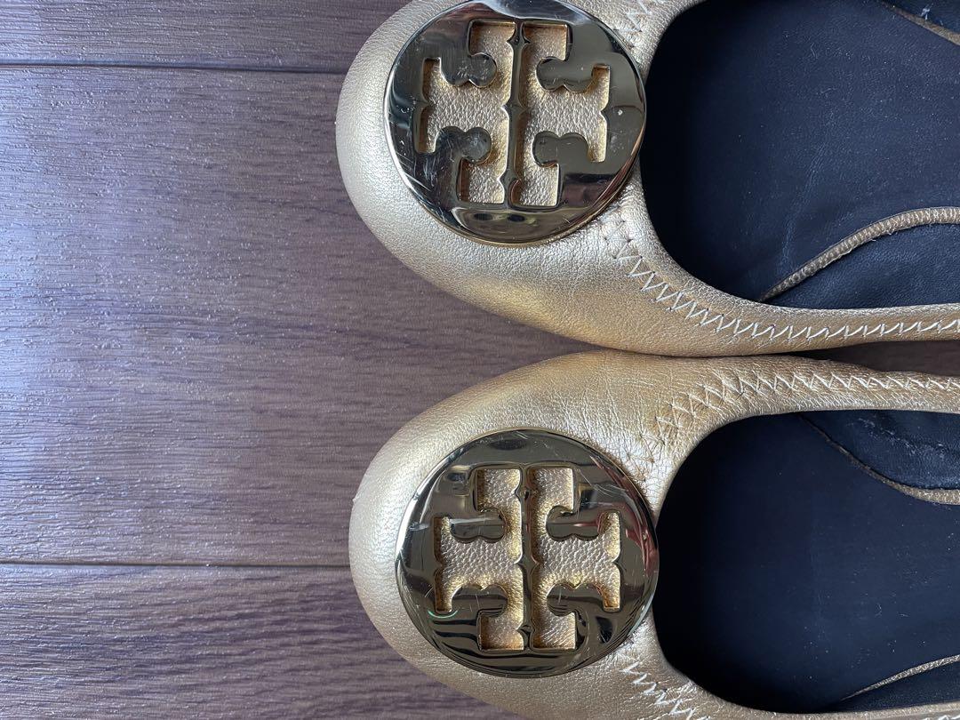 Tory Burch ゴールド フラットシューズ
