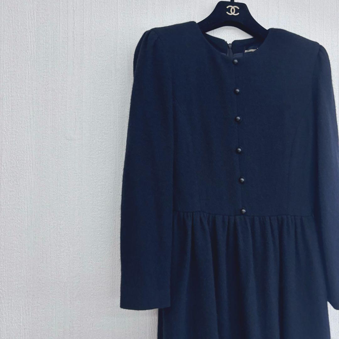美品✨ マミーナ ウール ロング ワンピース 長袖 アンゴラ混 高級 礼服