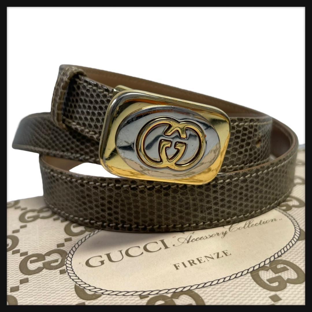 【新品、本物、当店在庫だから安心】 激レアモデル】 GUCCI メルカリ - レザー バックル GG ベルト グッチ 小物