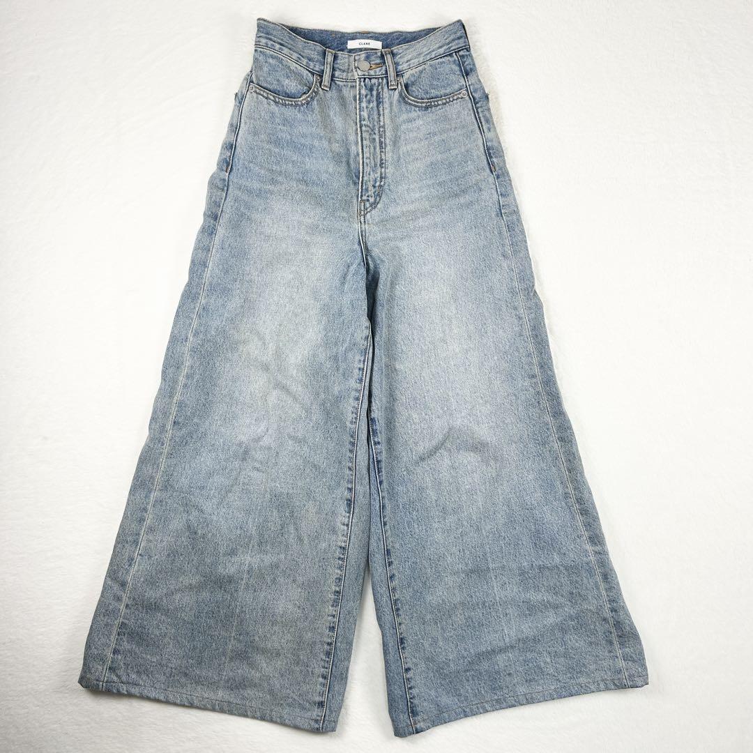b1213【CLANE】J/W WIDE DENIM PANTS　デニム　ワイド