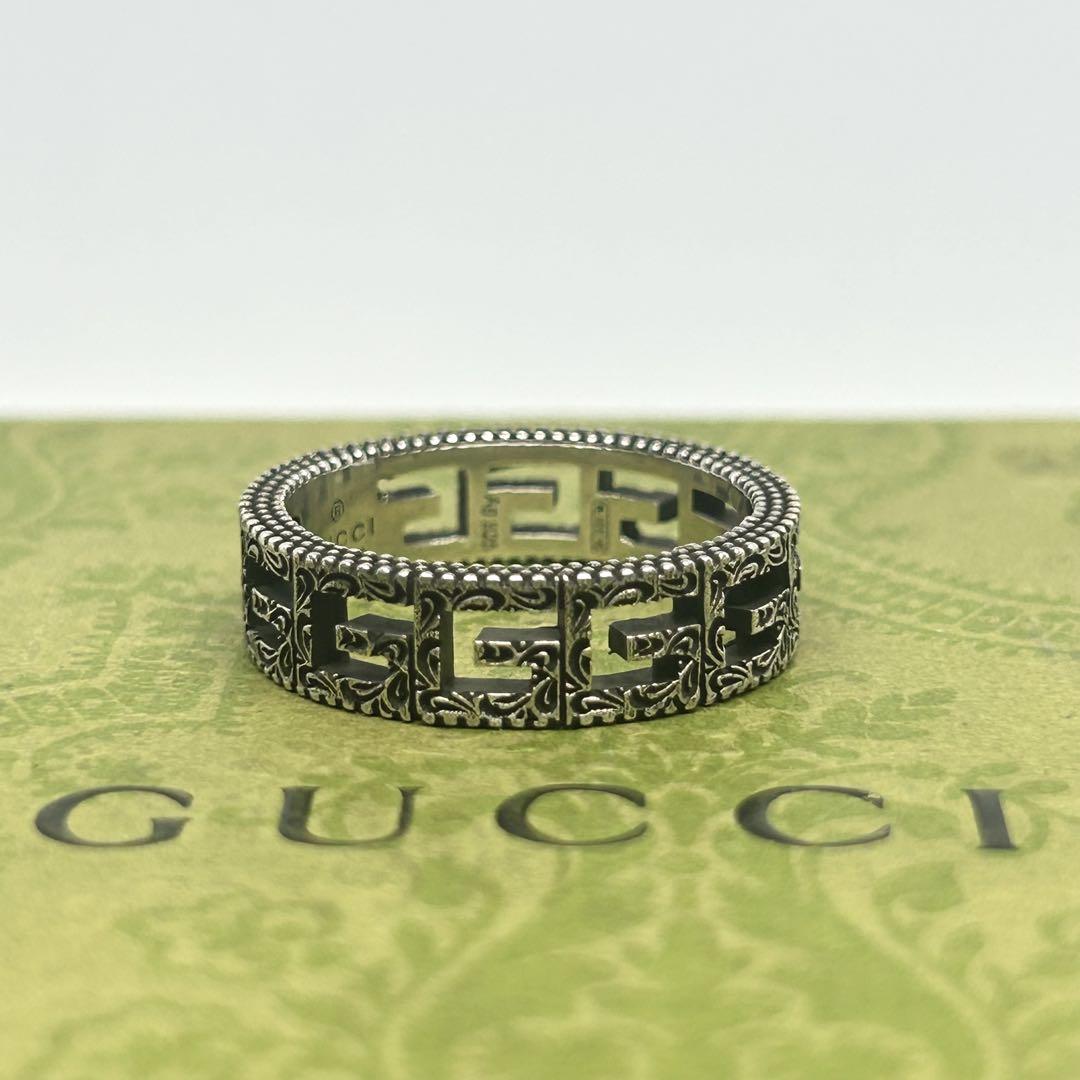 美品✨グッチ 指輪 リング 18号 アラベスク スクエアG - メルカリ