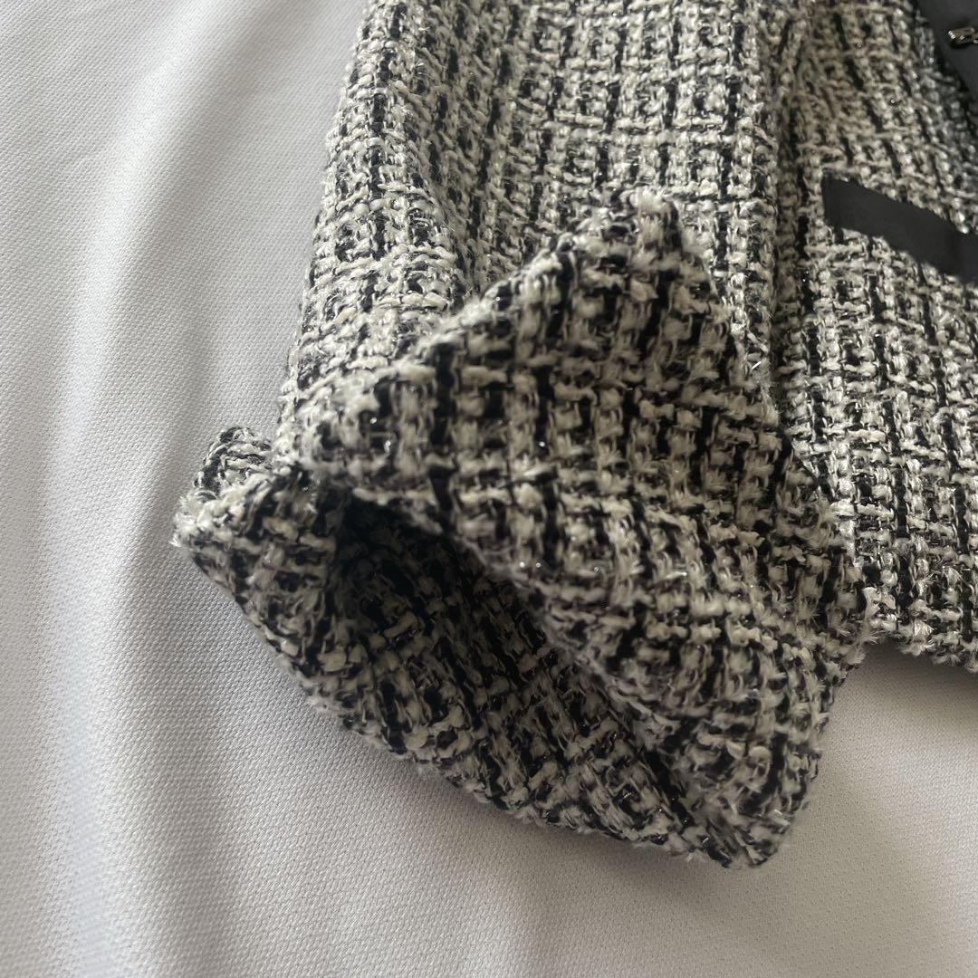 【美品】UNTITLED ノーカラーツイードジャケット サイズ2