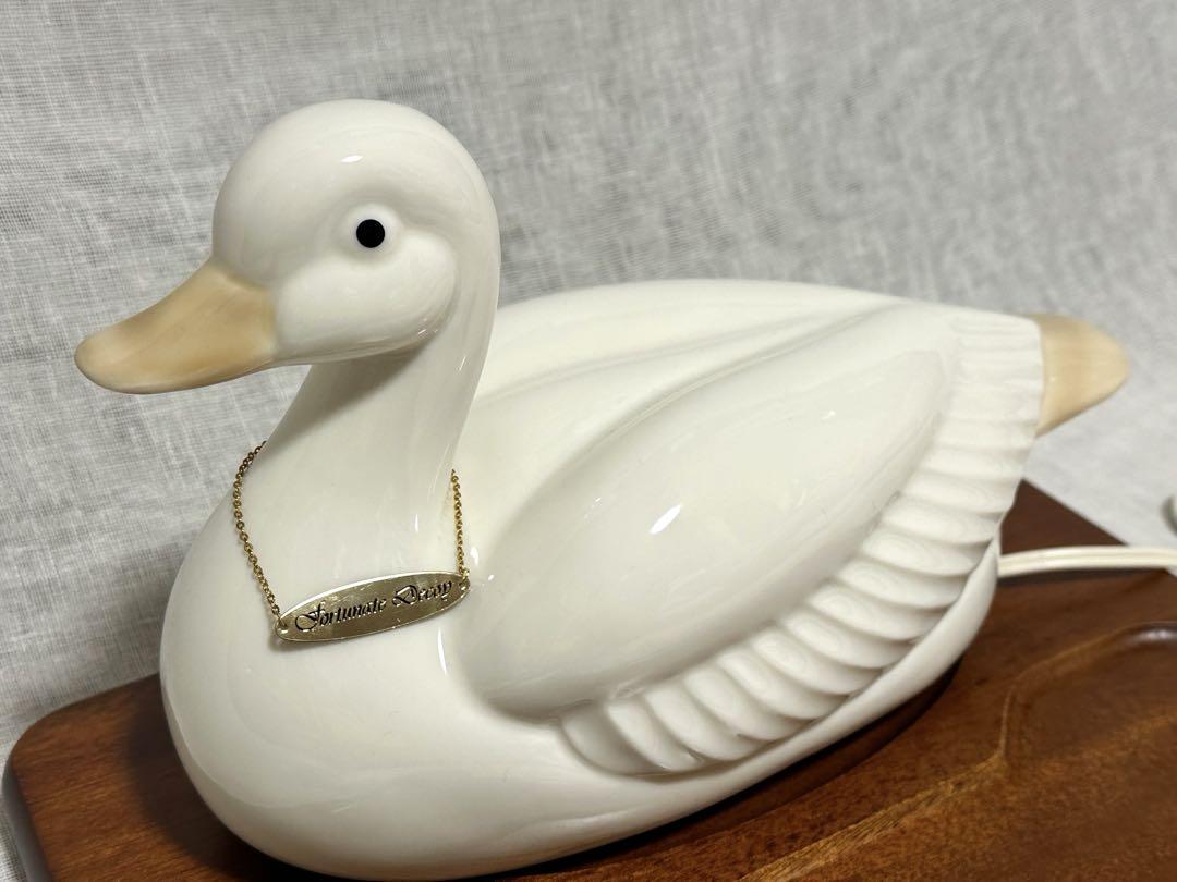 昭和レトロ　陶器　アヒル　ランプ　fortunate decoy 80s