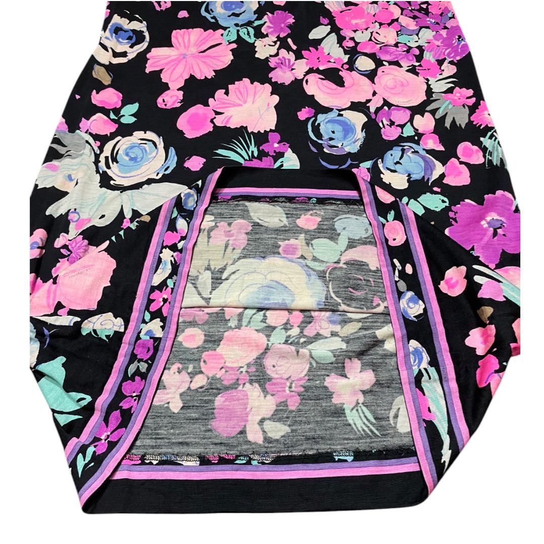SALE‼️LEONARD 花柄 長袖 ひざ丈ワンピース 大きめ ベルト付
