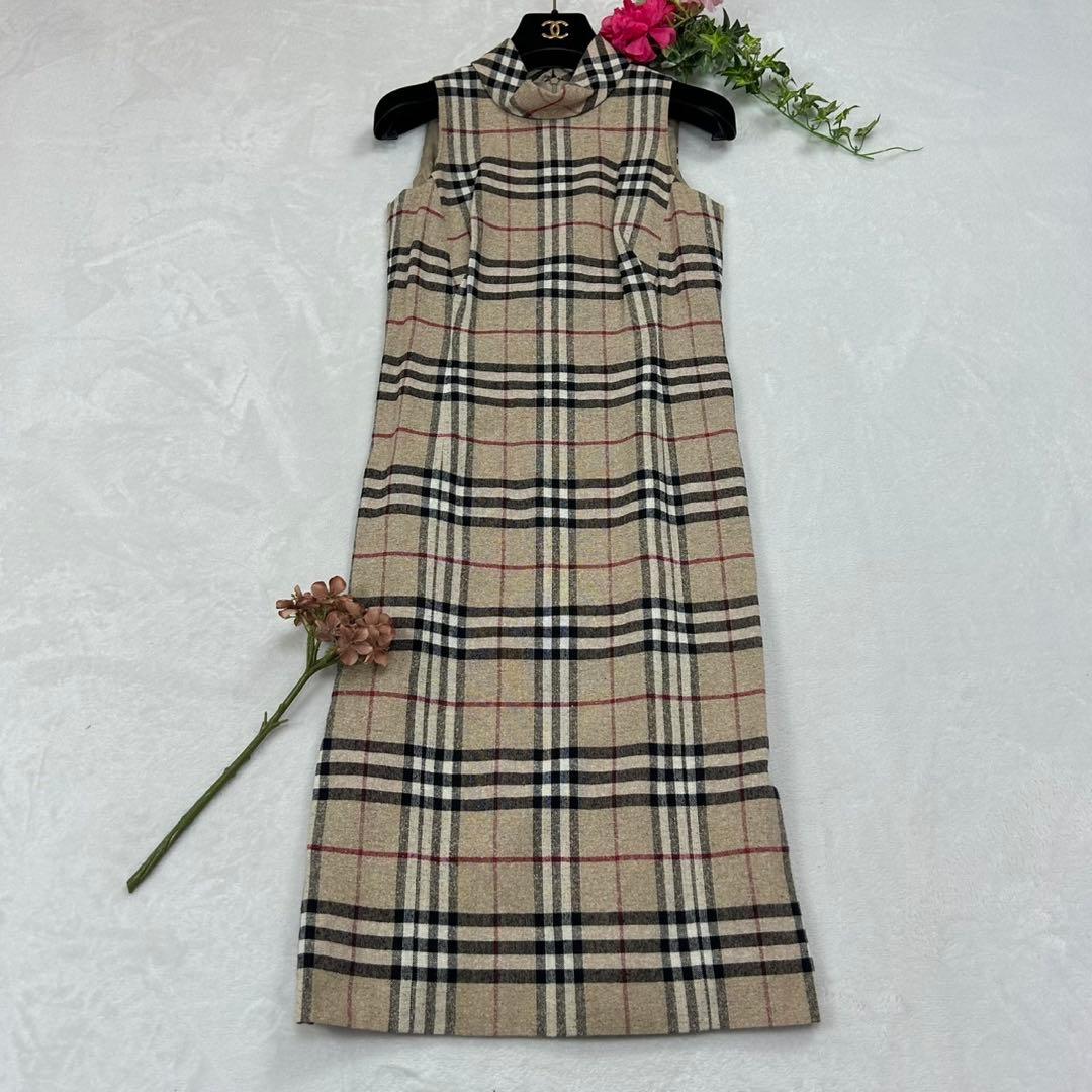 【美品】バーバリーロンドン　BurberryLondon ベスト ノバチェック F184 美品 S 7 バーバリーロンドン ノバチェック ロング丈