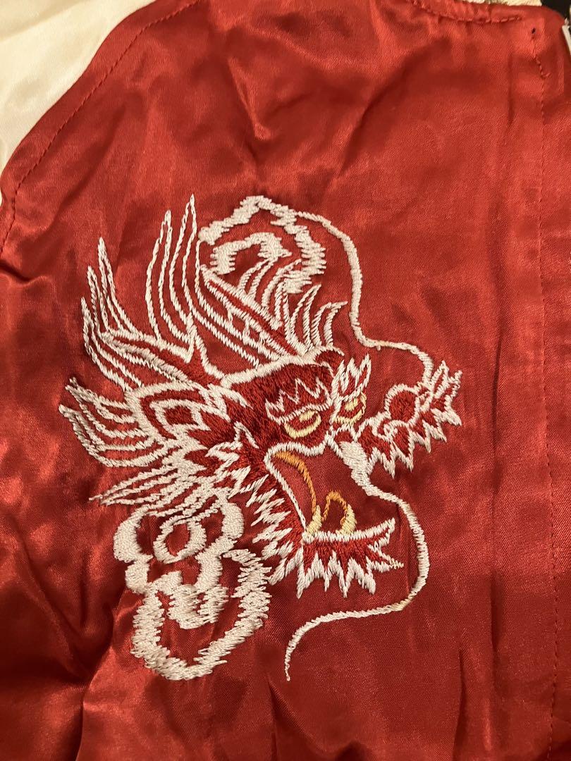 フラットヘッド  刺繍入り赤スカジャン 日本製