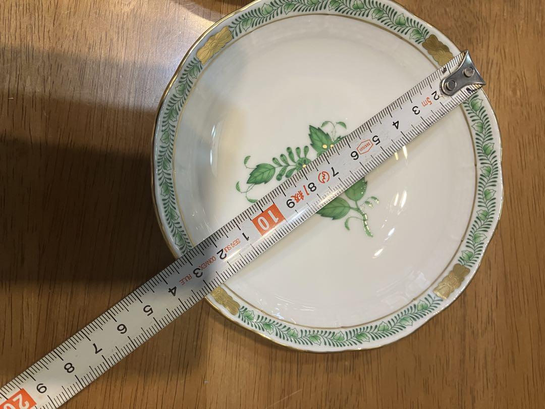 ヘレンド　アポニーグリーンペア小皿　直径13.8㎝