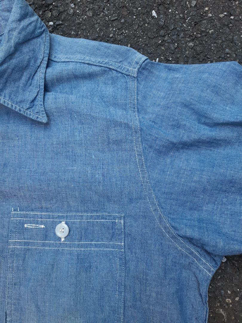 超 50s ! Sears シアーズ シャンブレー シャツ ダブルステッチM Sears KANDAIZUMI_COM