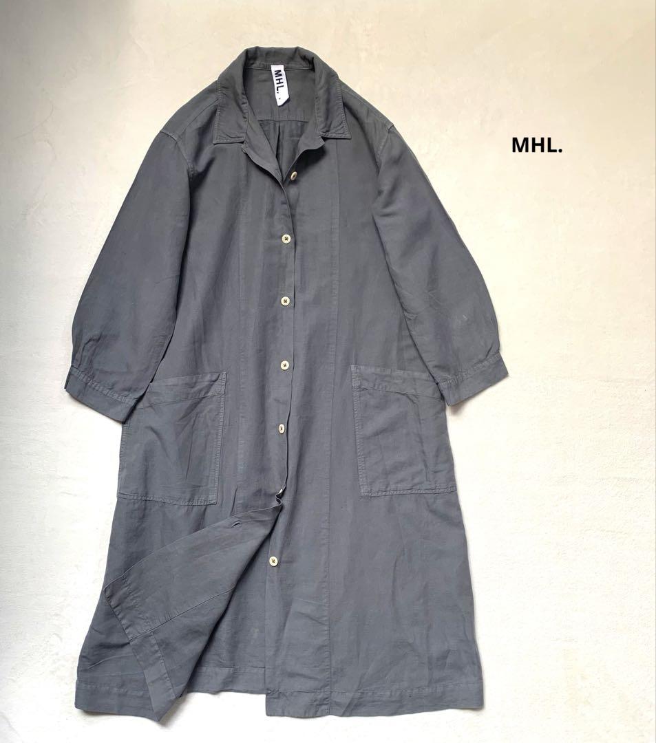 MHL マーガレットハウエル　リネン混　ワンピース　ロング　グレー　2