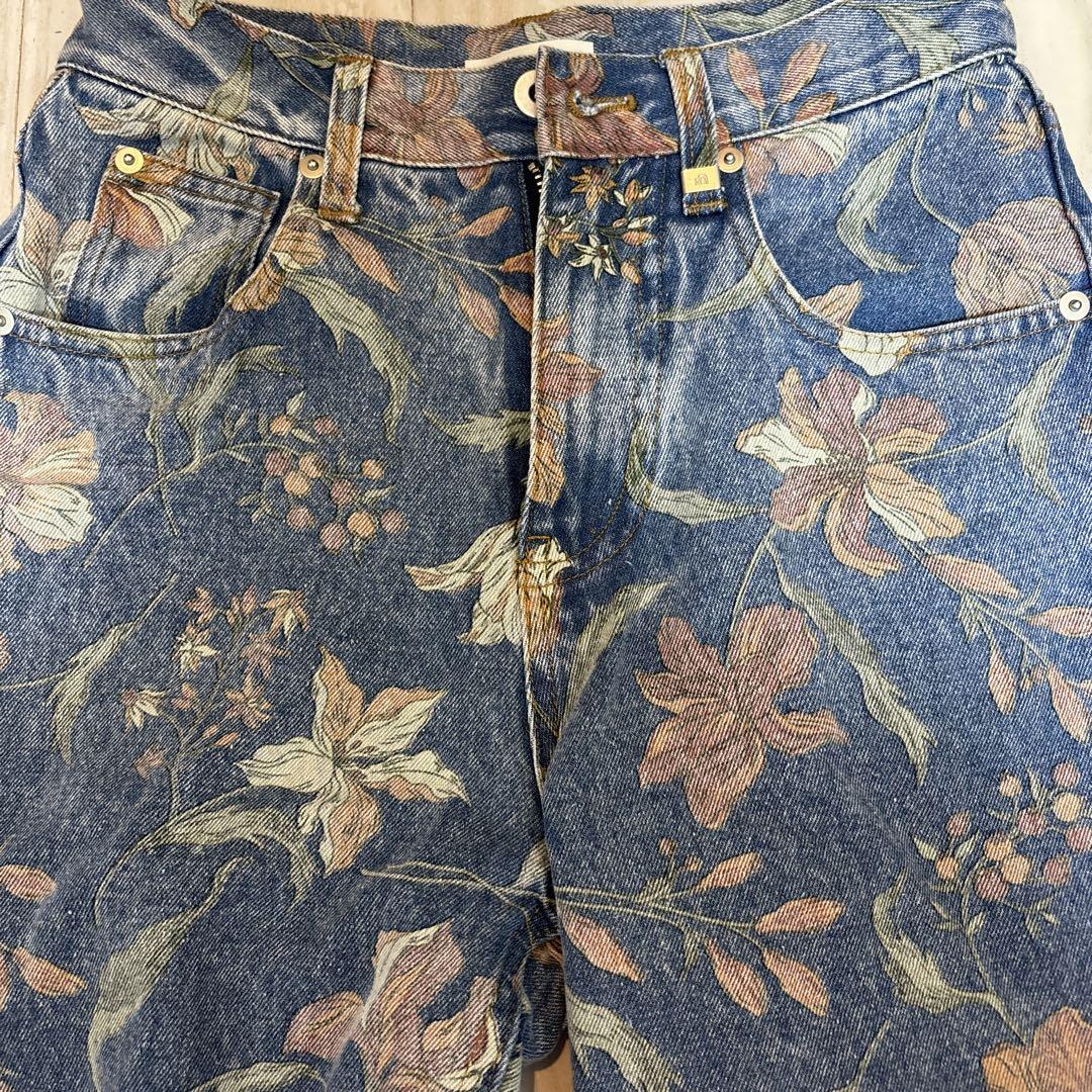 パンツ ameri FIORE PRINT DENIM PANTS FIORE PRINT DENIM PANTS