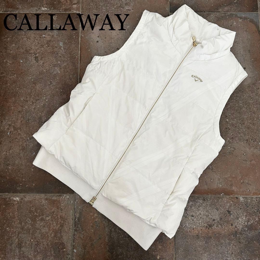 CALLAWAY ダウンベストミニアーガイル柄 ホワイト ゴルフXL LL Callaway Golf