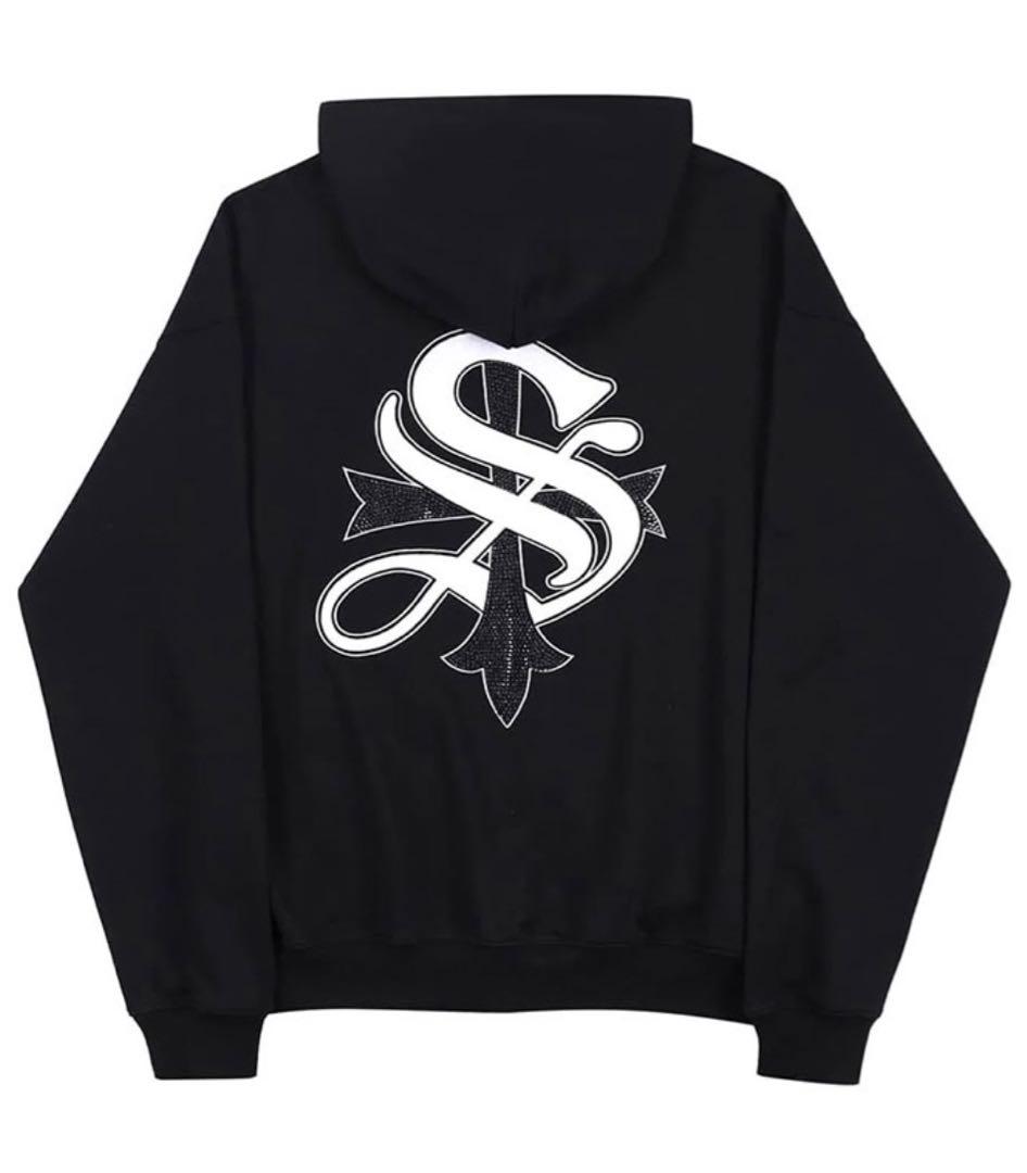 完売品 supplier Beaded Cross Zip Hoodie