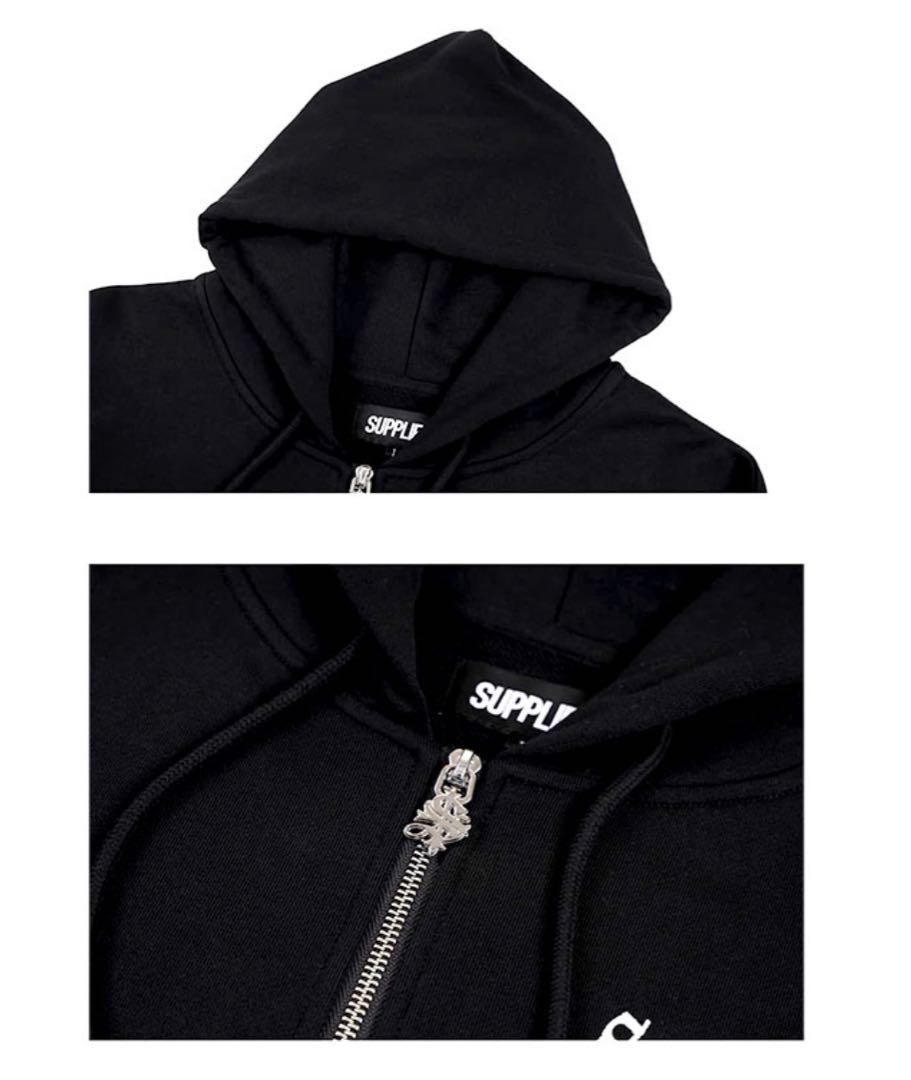 完売品 supplier Beaded Cross Zip Hoodie