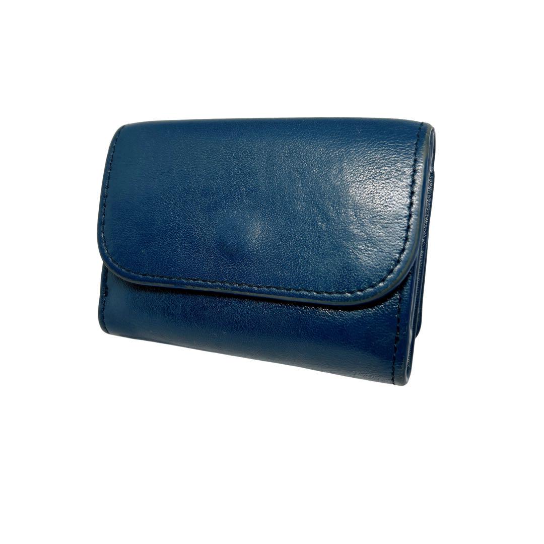 Chloé 美品☆ 三つ折り財布 ブルー系 デカロゴ コンパクト 高級 小物